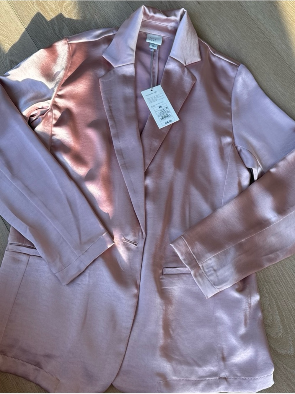 a new day Satin Blazer in Pale Rose- NWT